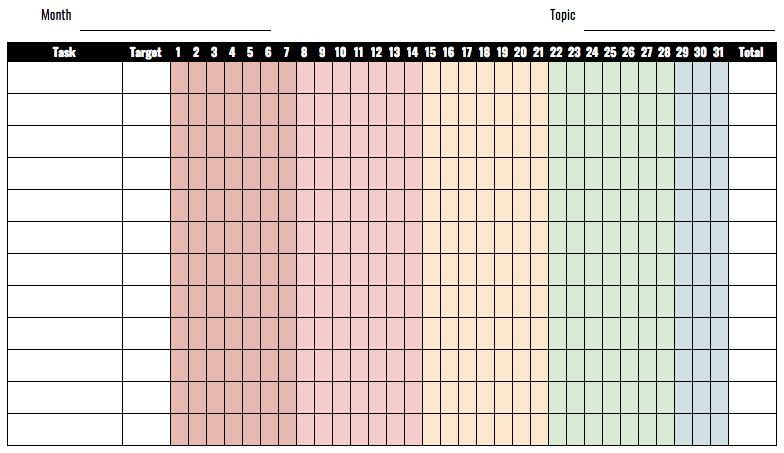Planner Printable – Monthly Habit&nbsp;Tracker